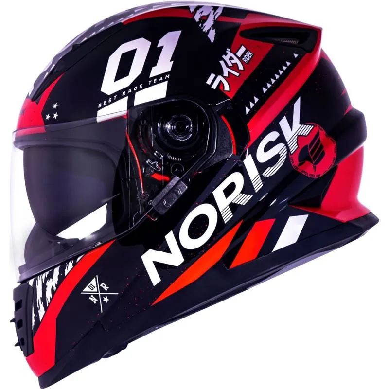 Capacete Norisk FF302 Soul Tokyo Preto e Vermelho